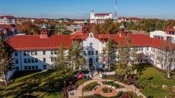 aerial photo of cole hall